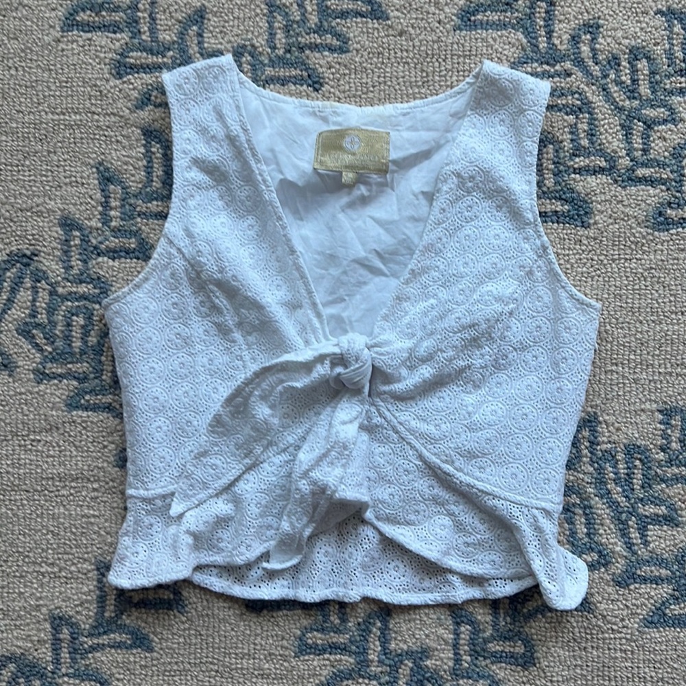 Lauren James eyelet crop top